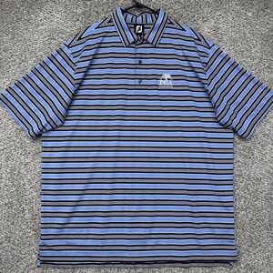 FootJoy Polo Shirt Mens 2XL XXL Blue Stripes 2021 PGA Kiawah Island Ocean Course